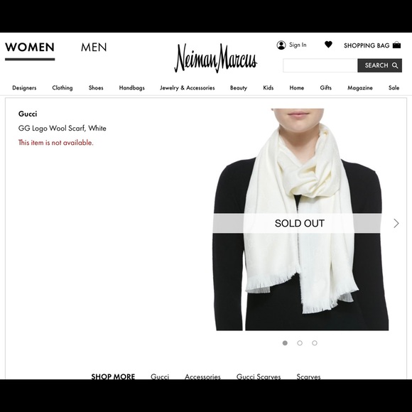 GUCCI GG LOGO WOOL AND SILK SCARF - Picture 4 of 16